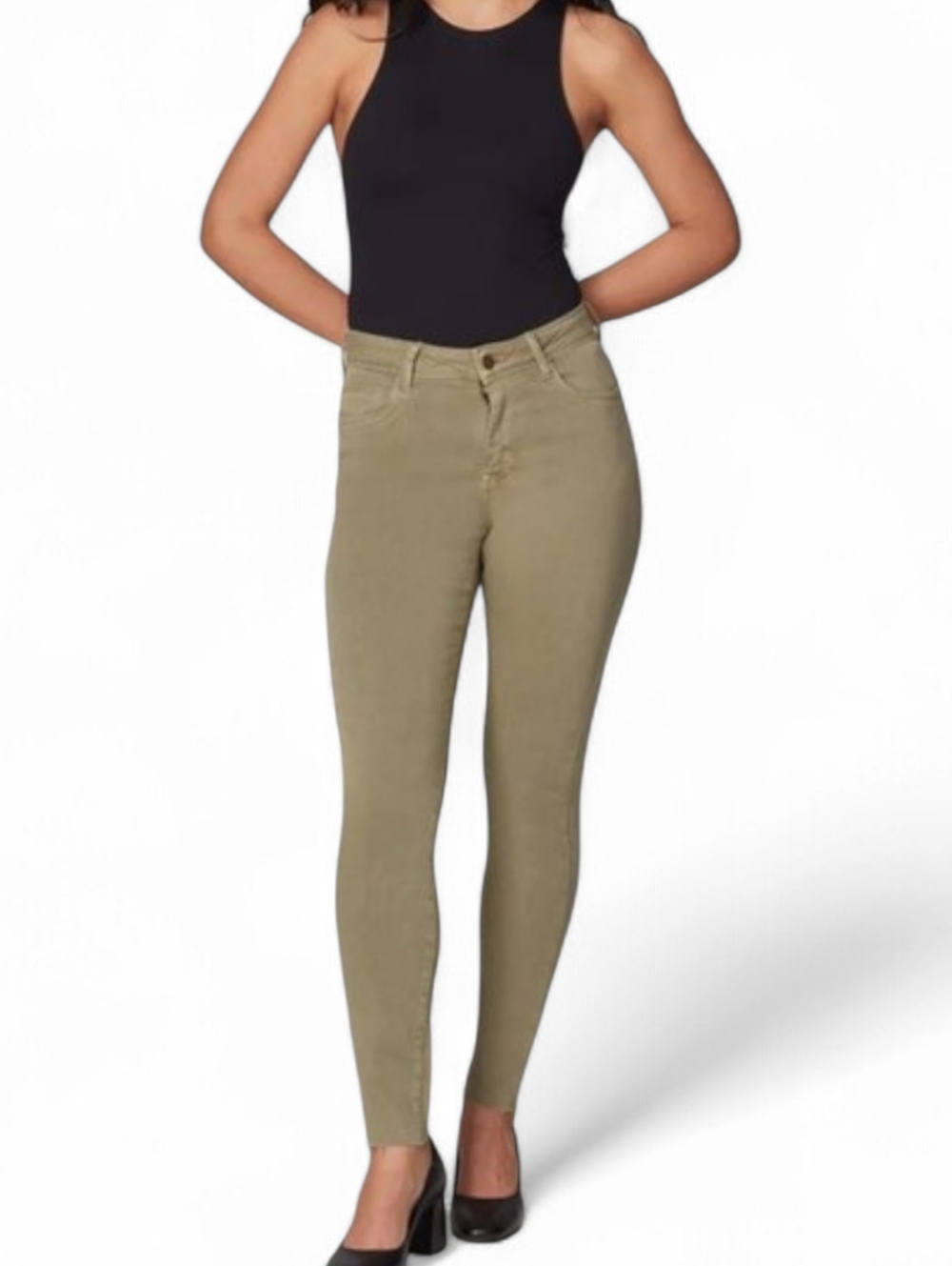new Lola Jeans Alexa High-Rise Skinny Jeans OliveKhaki Casual Comfy NWT W29 L30